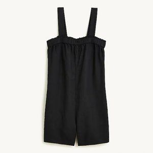 NWT: J Crew Relaxed Linen Romper, Black, Medium